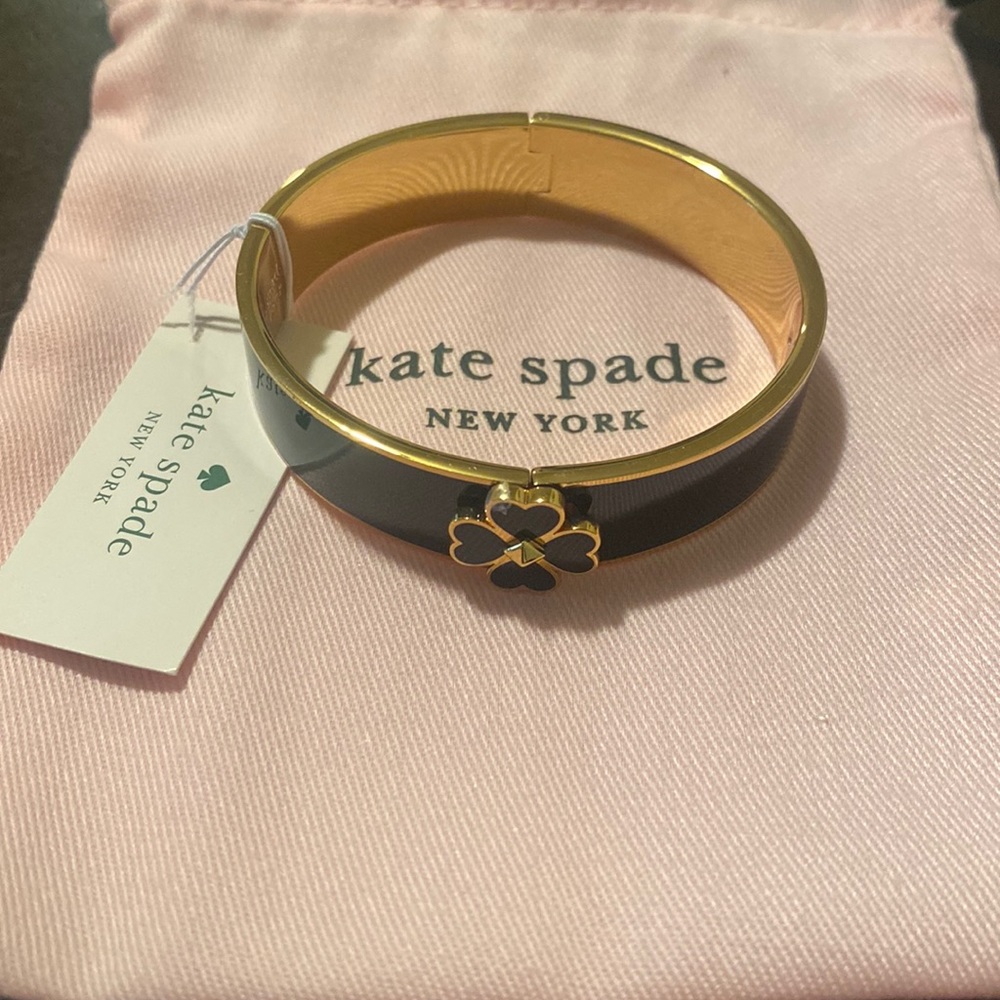 NWT Kate Spade black and gold enamel bangle